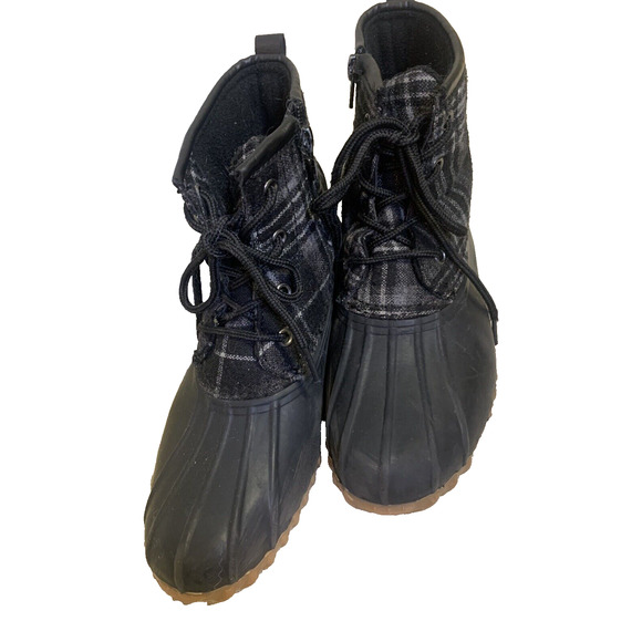 Esprit Duck Boots Women’s Size 6.5 Lace Up Plaid Faux Fur Lining Waterproof Boot - Picture 6 of 12